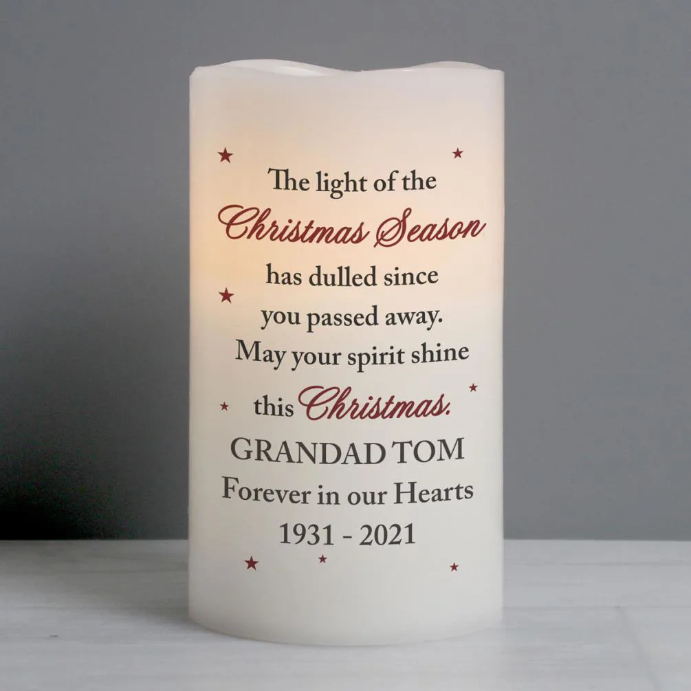 Personalised Christmas Season Memorial LED Candle Extra Image 2
