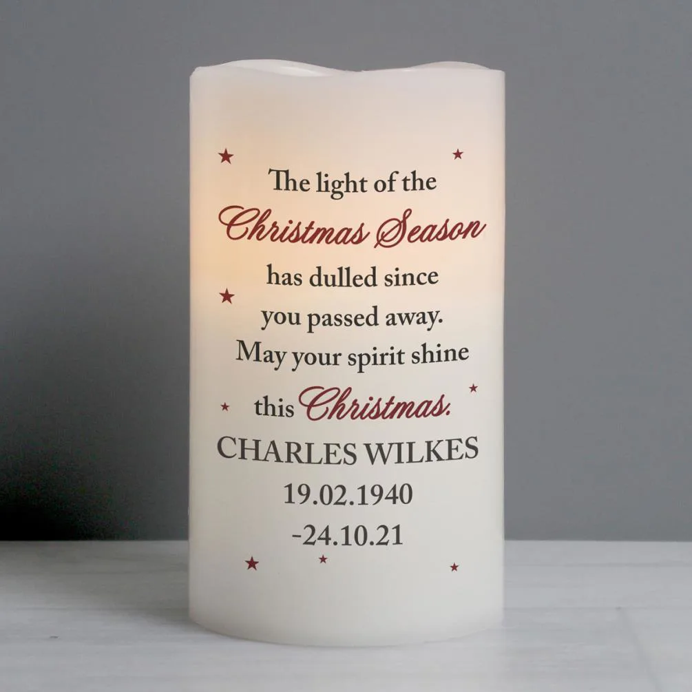 Personalised Christmas Season Memorial LED Candle Extra Image 3