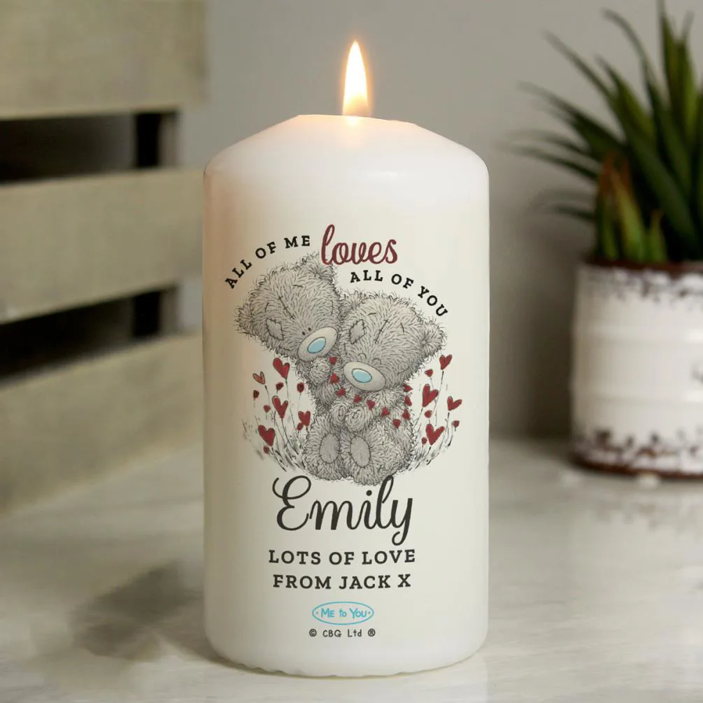 Personalised All My Love Me to You Bear Pillar Candle Extra Image 1