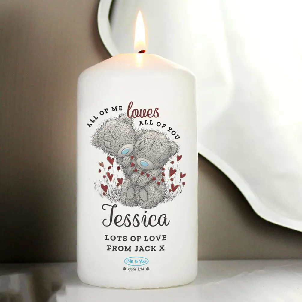 Personalised All My Love Me to You Bear Pillar Candle Extra Image 2