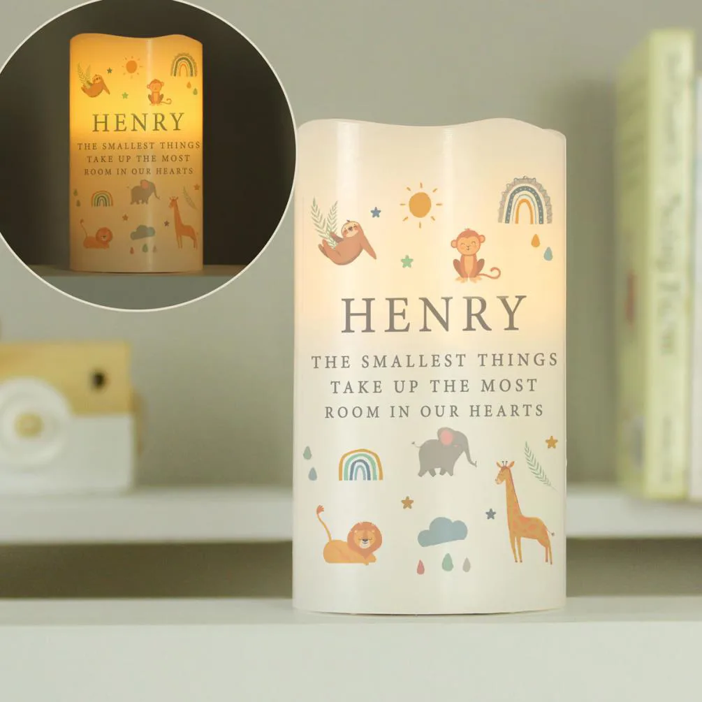 Personalised Safari Animals LED Candle Extra Image 2