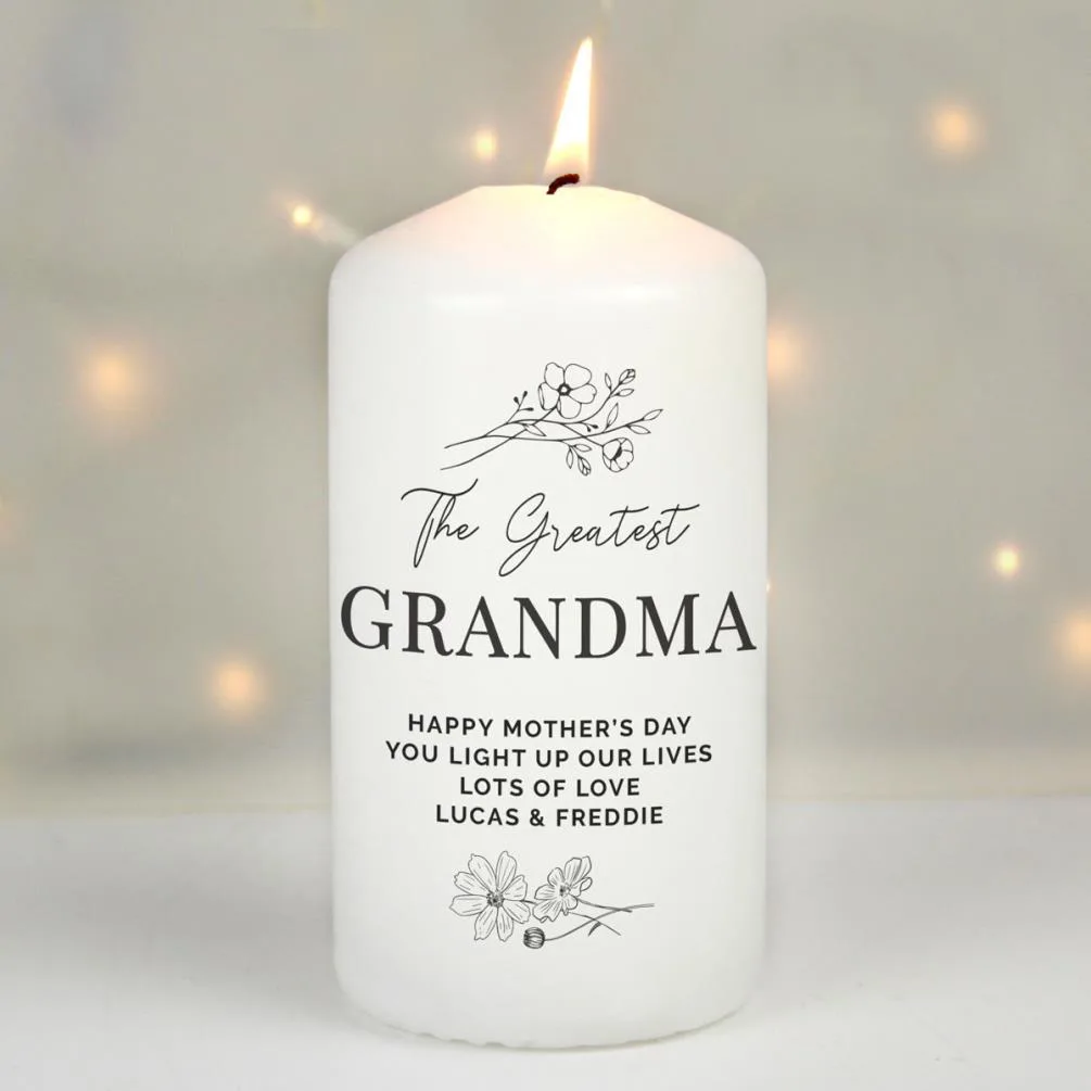 Personalised Floral Pillar Candle Extra Image 3