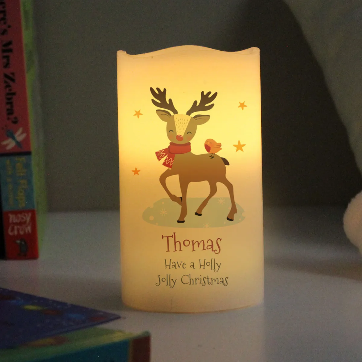 Personalised Christmas Reindeer LED Candle Extra Image 3