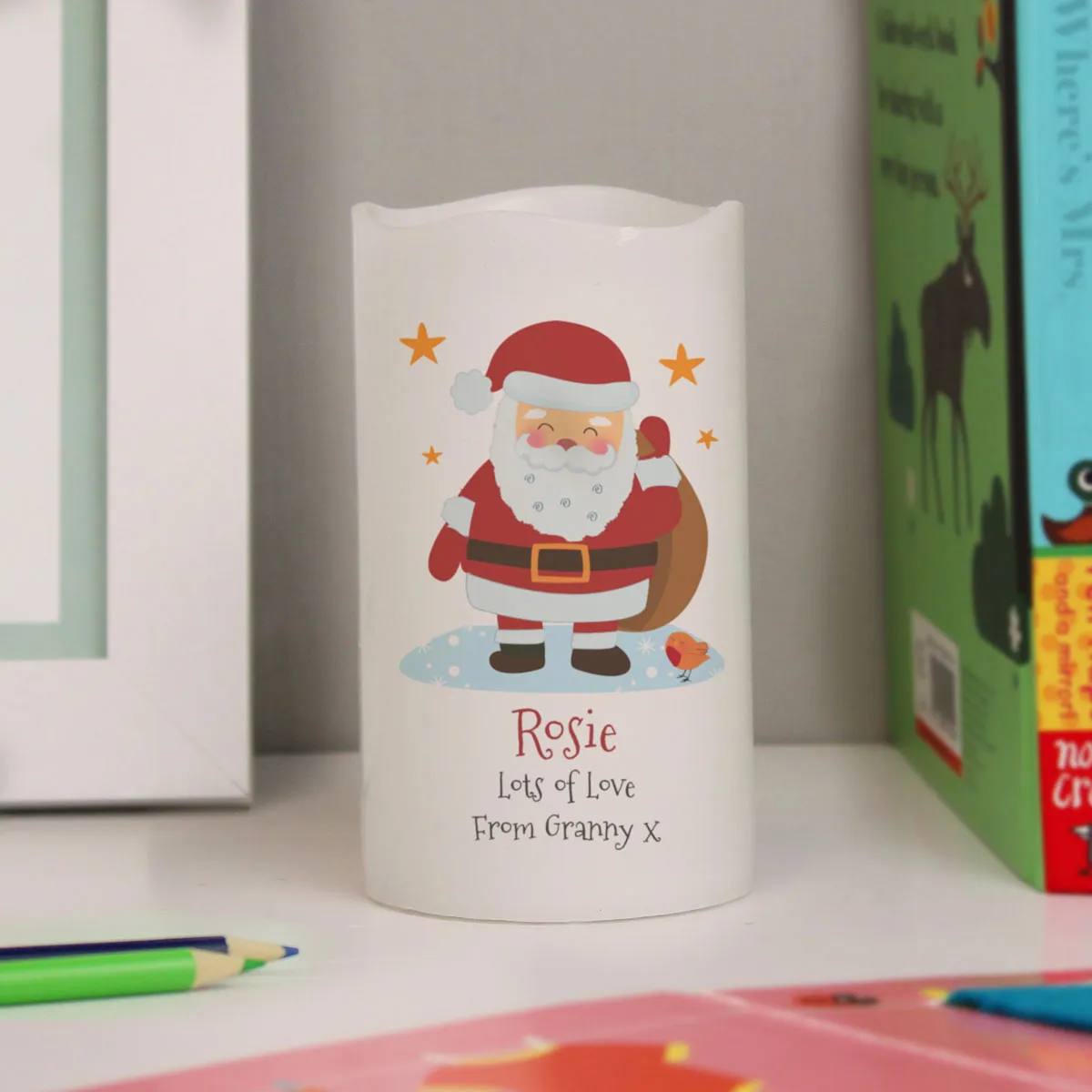 Personalised Christmas Santa LED Candle Extra Image 1
