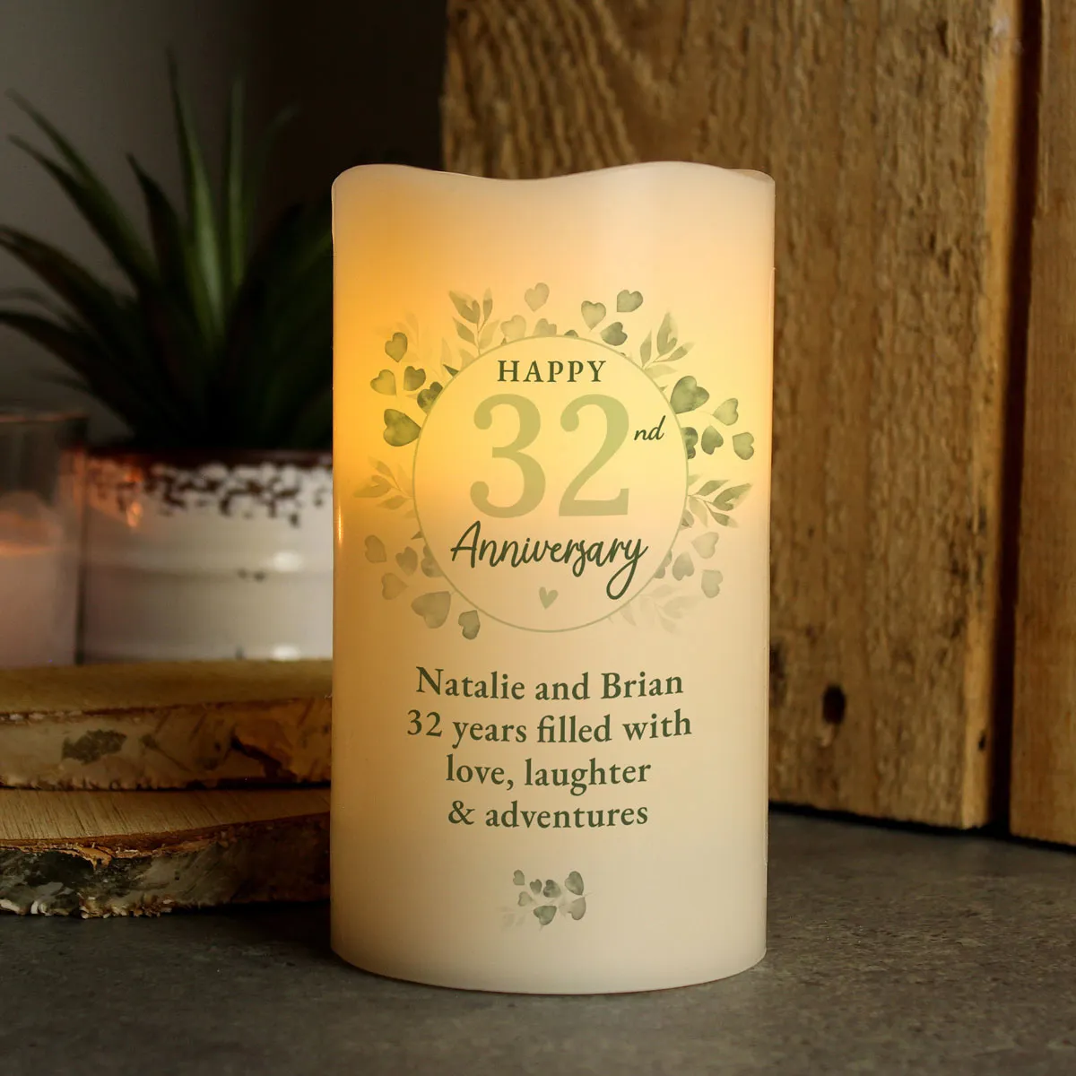 Personalised Botanical Anniversary LED Candle Extra Image 3
