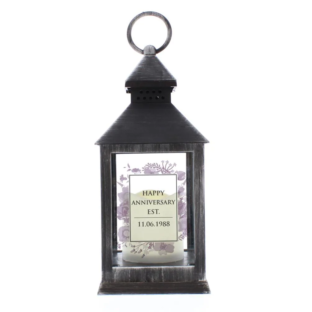 Personalised Soft Watercolour Rustic Black Lantern Extra Image 1