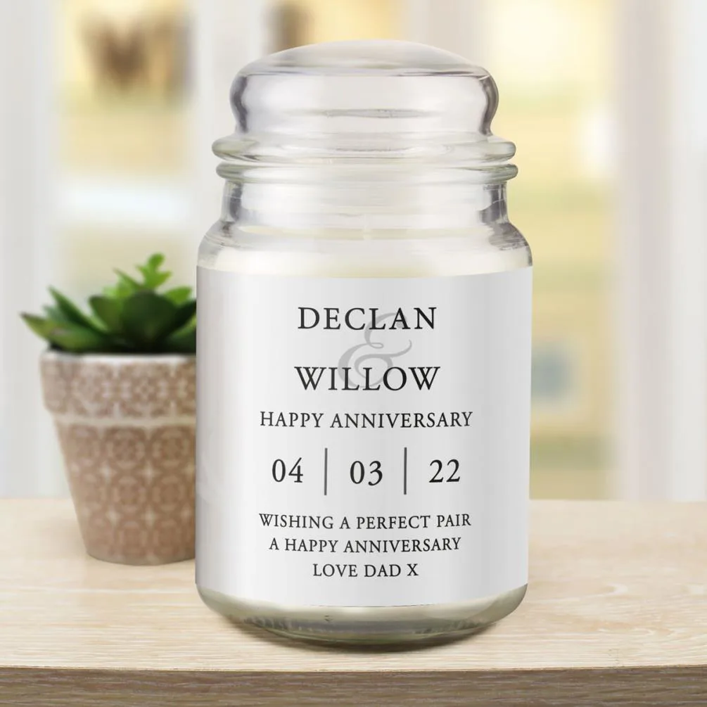 Personalised Couples Large Scented Jar Candle Extra Image 2