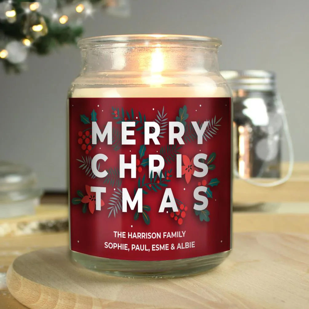 Personalised Christmas Large Scented Jar Candle Extra Image 1