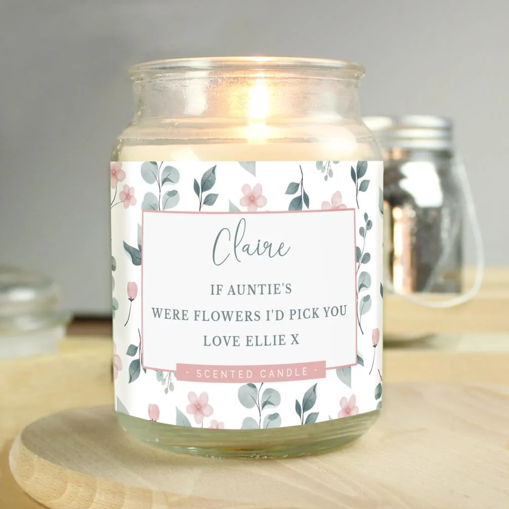 Personalised Floral Large Scented Jar Candle Extra Image 1