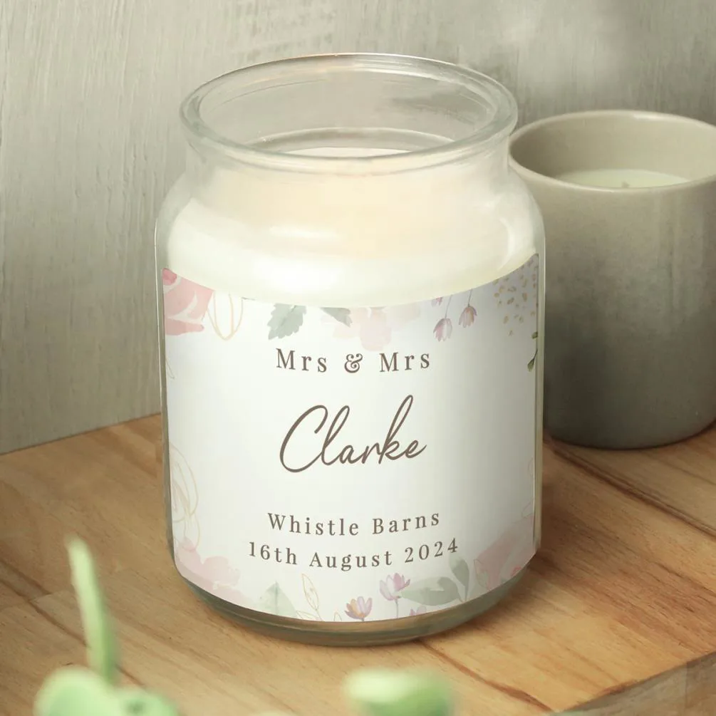 Personalised Wedding Large Scented Jar Candle Extra Image 2
