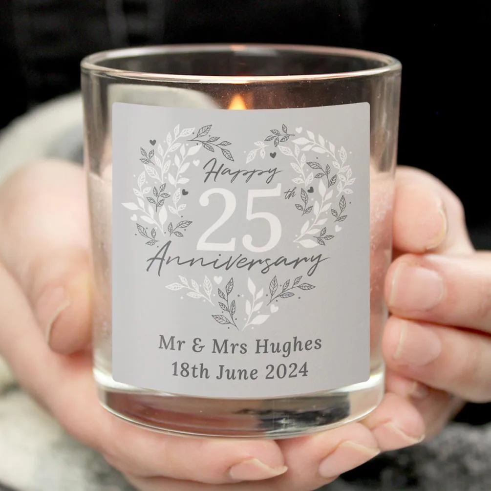 Personalised 25th Silver Wedding Anniversary Jar Candle Extra Image 3
