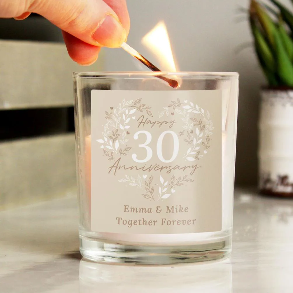 Personalised 40th Ruby Wedding Anniversary Jar Candle Extra Image 2