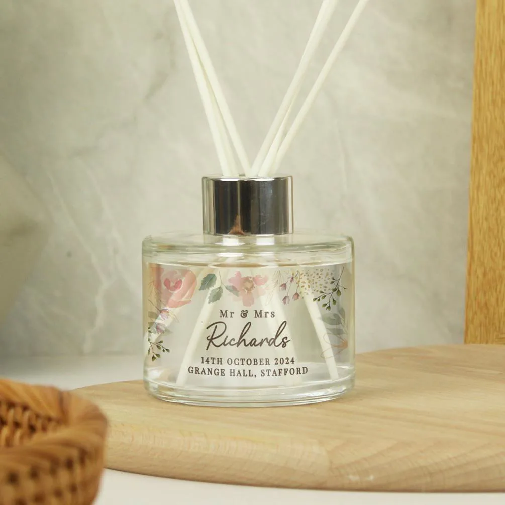 Personalised Floral Watercolour Reed Diffuser Extra Image 1