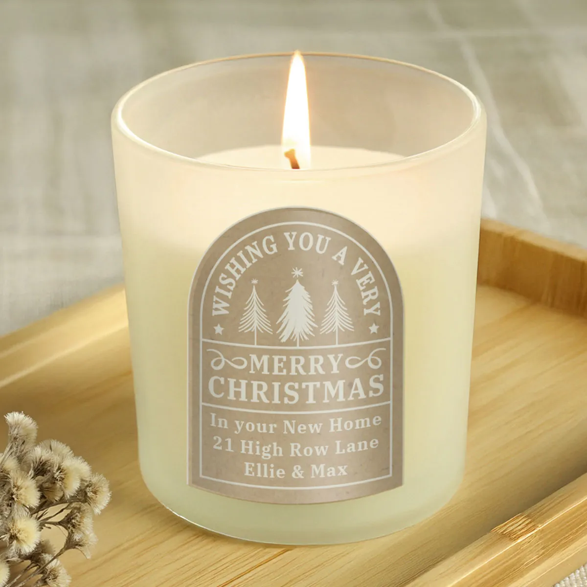 Personalised Christmas Frosted Jar Candle Extra Image 1
