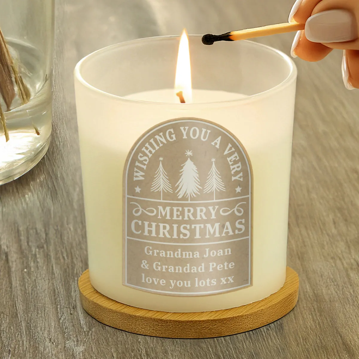 Personalised Christmas Frosted Jar Candle Extra Image 2