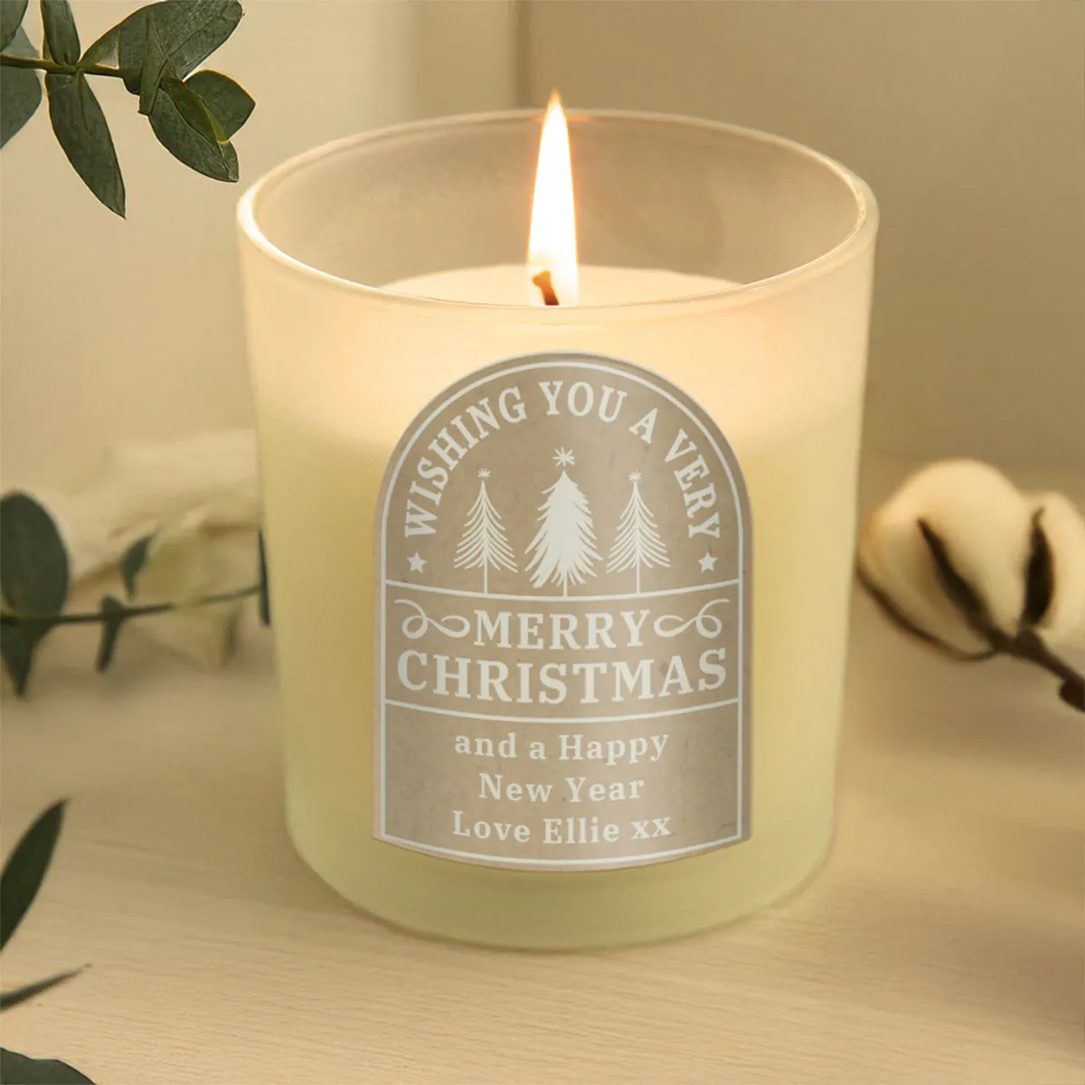 Personalised Christmas Frosted Jar Candle Extra Image 3