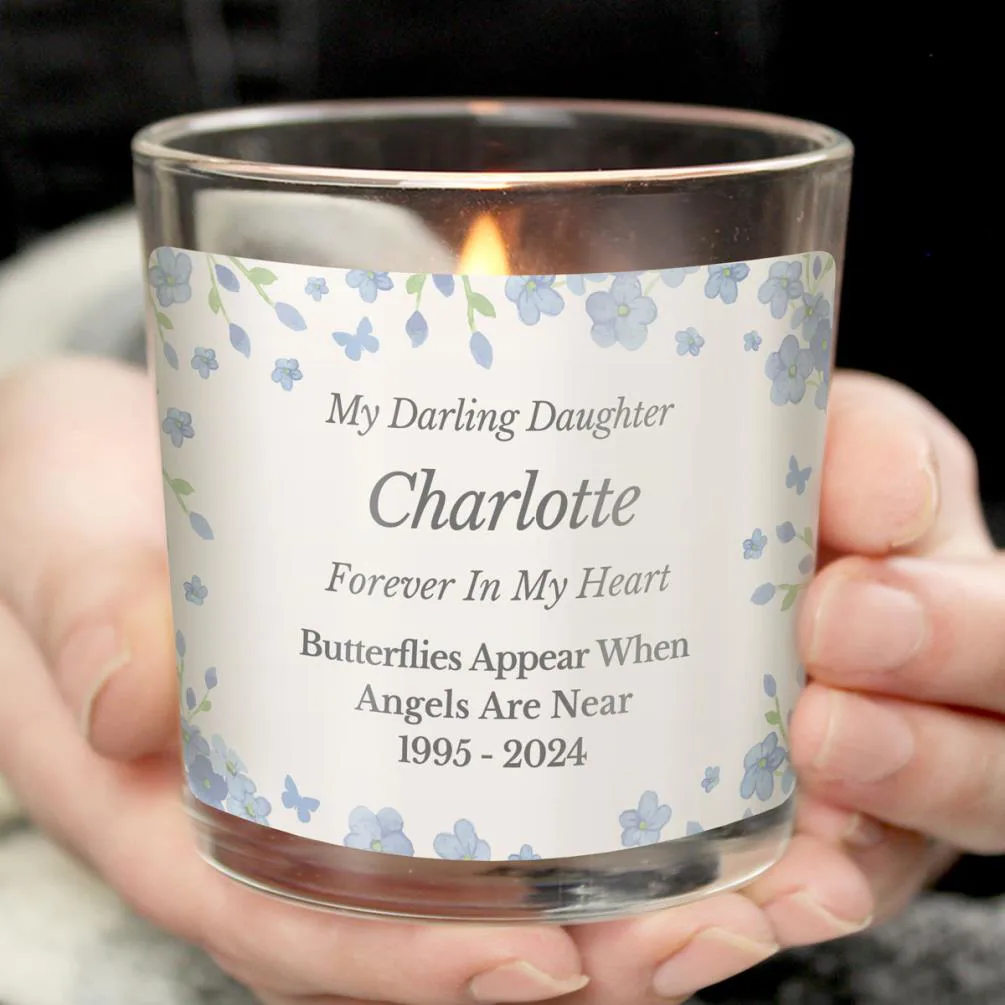 Personalised Memorial Forget Me Not Jar Candle Extra Image 1