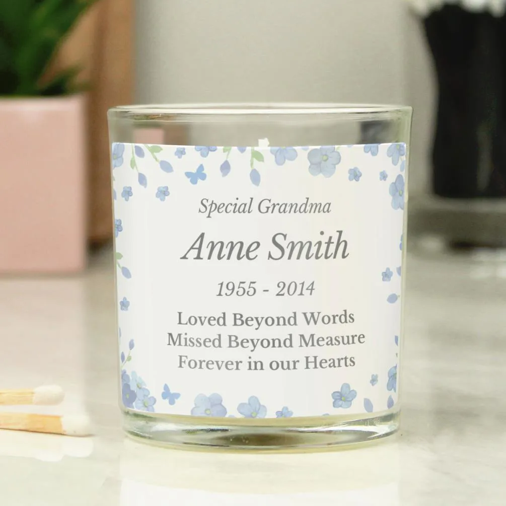 Personalised Memorial Forget Me Not Jar Candle Extra Image 3