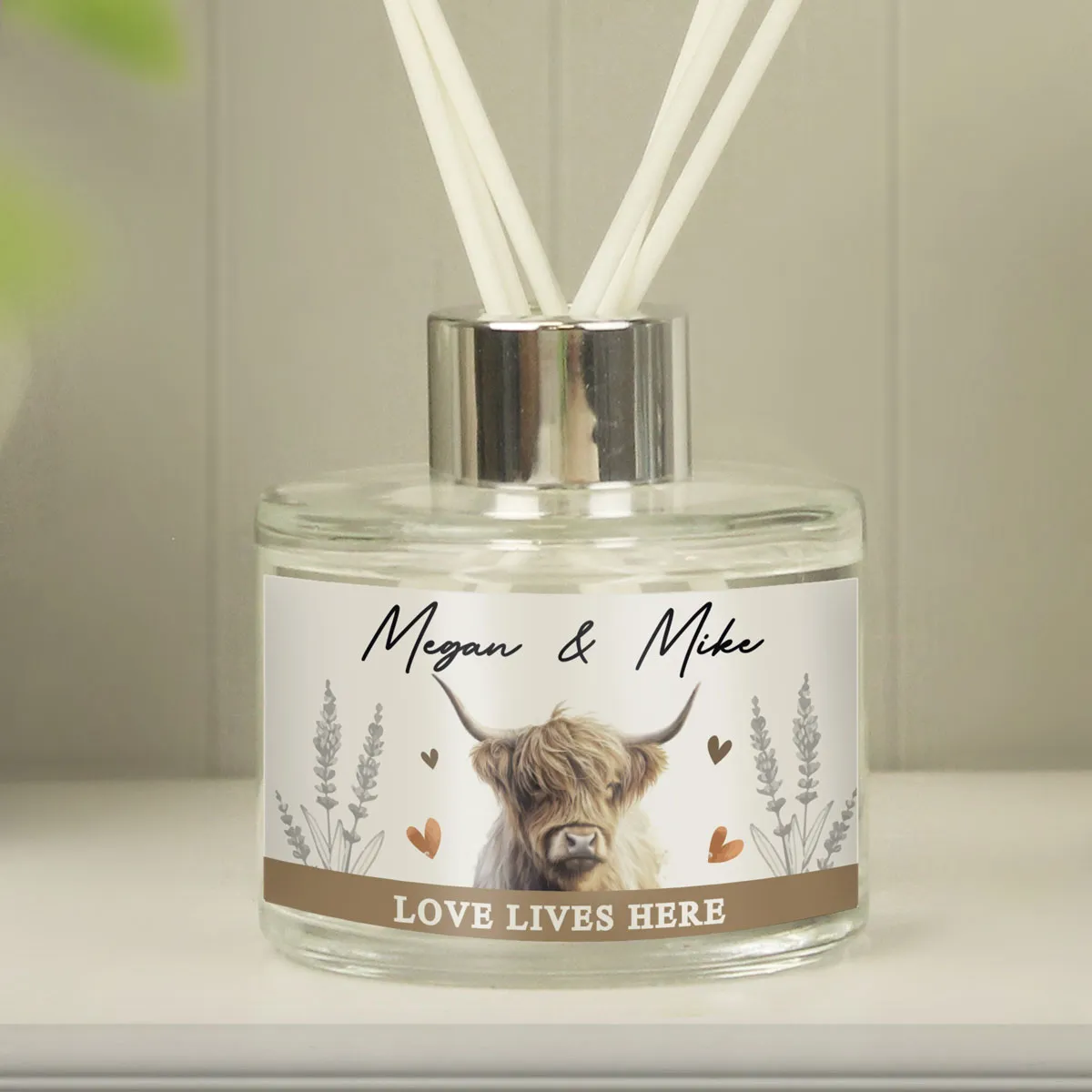 Personalised Highland Cow Reed Diffuser Extra Image 2