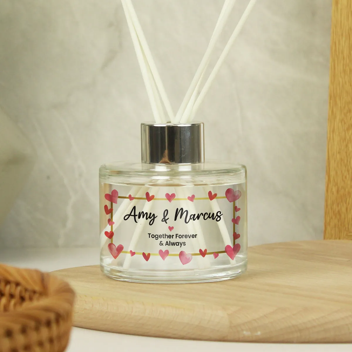 Personalised Hearts Reed Diffuser Extra Image 1