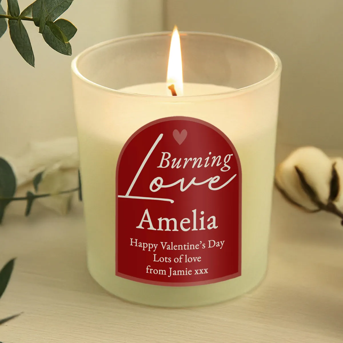 Personalised Burning Love Frosted Candle Extra Image 3