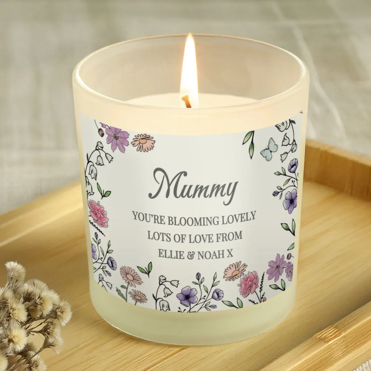 Personalised Wild Flowers Frosted Jar Candle Extra Image 1