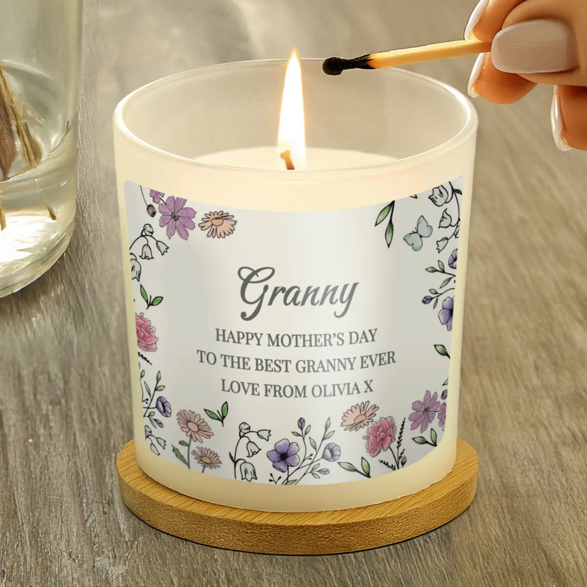 Personalised Wild Flowers Frosted Jar Candle Extra Image 2