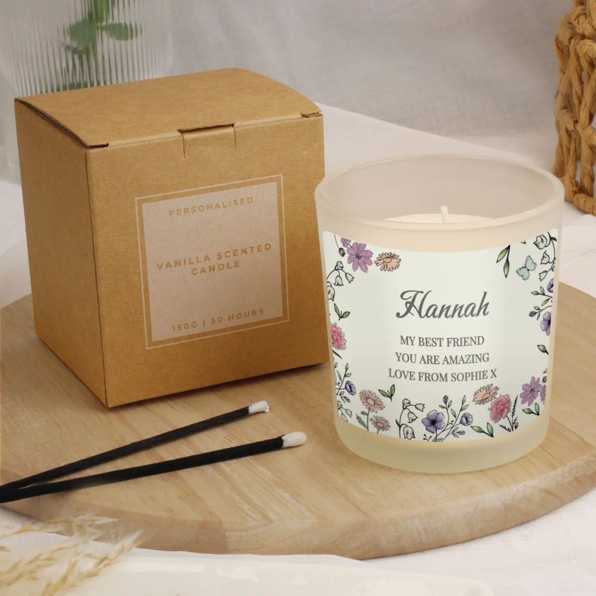 Personalised Wild Flowers Frosted Jar Candle Extra Image 3