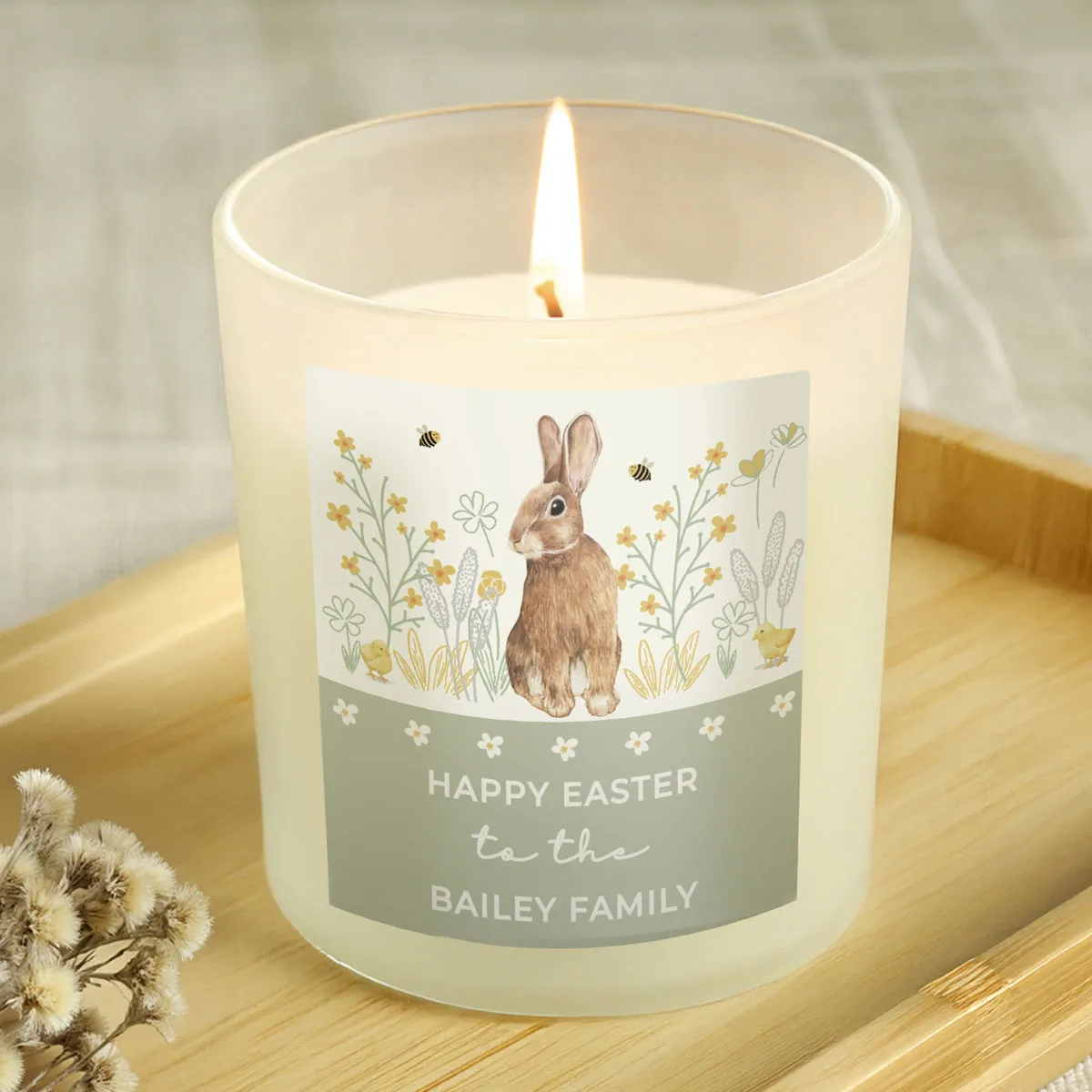 Personalised Spring Bunny Frosted Jar Candle Extra Image 1