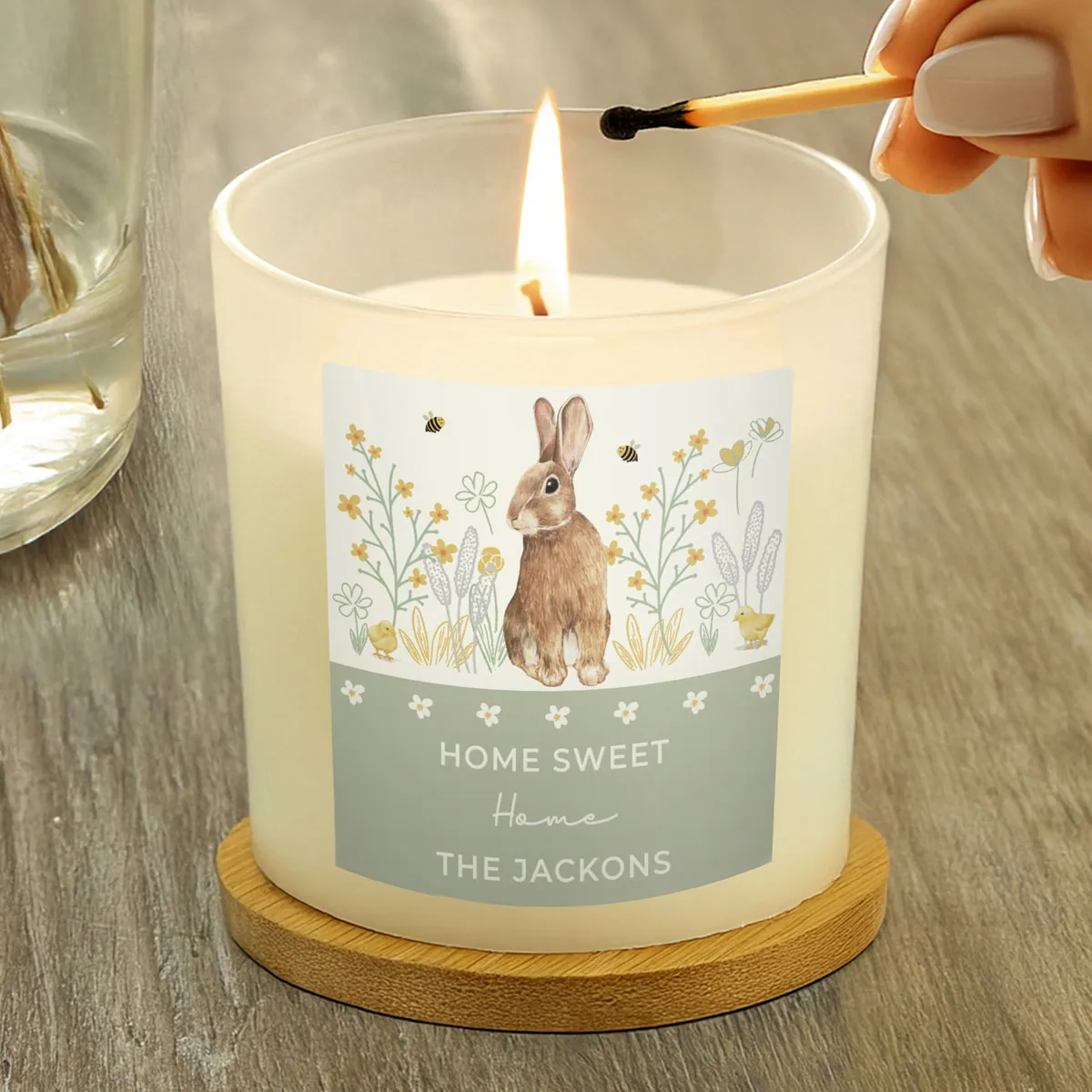 Personalised Spring Bunny Frosted Jar Candle Extra Image 2