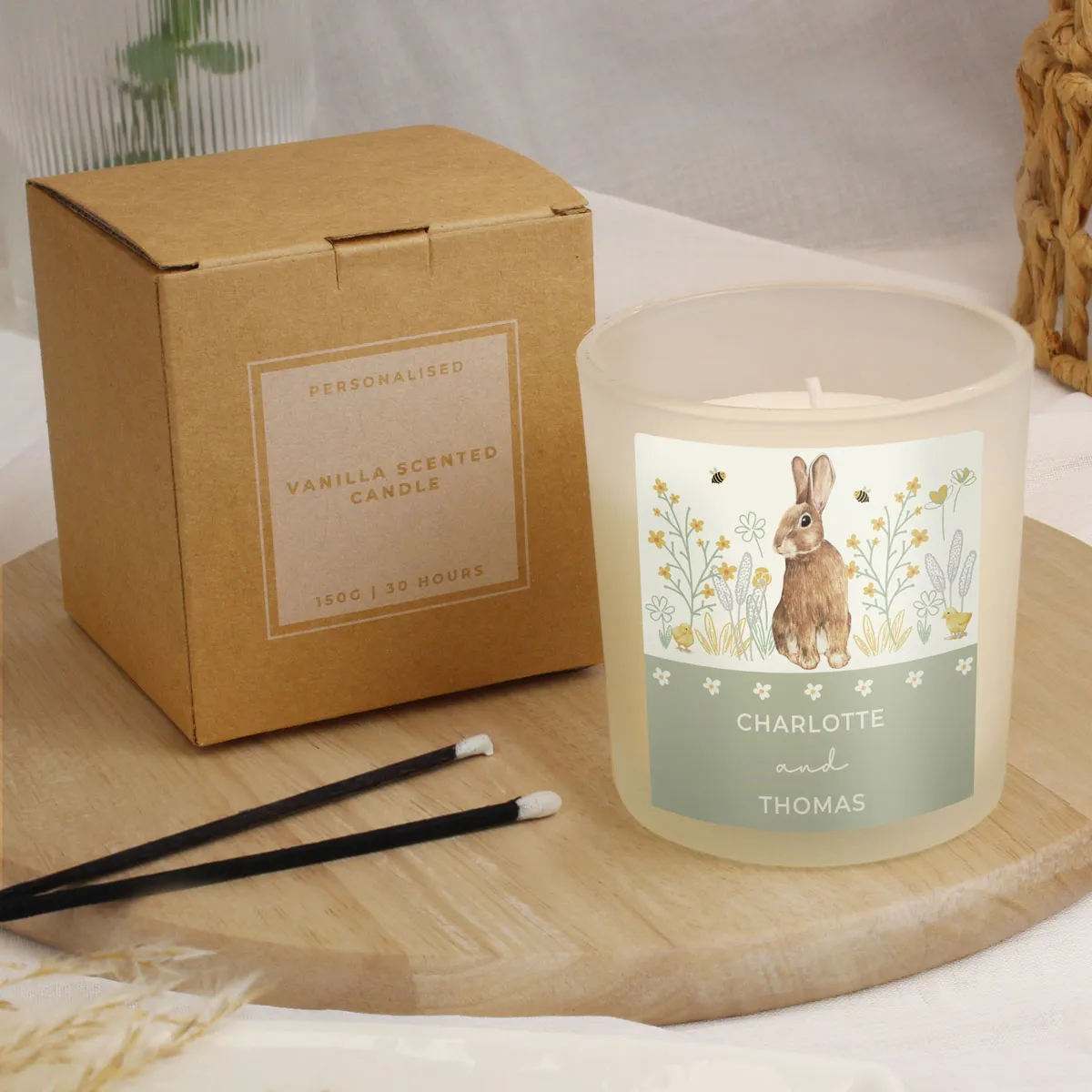 Personalised Spring Bunny Frosted Jar Candle Extra Image 3
