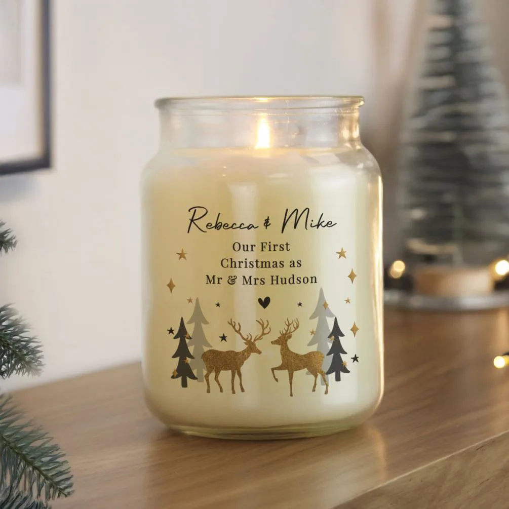 Personalised Christmas Reindeer Large Jar Candle Extra Image 2