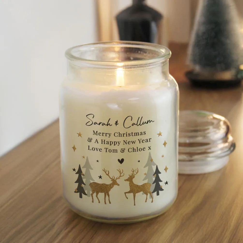 Personalised Christmas Reindeer Large Jar Candle Extra Image 3