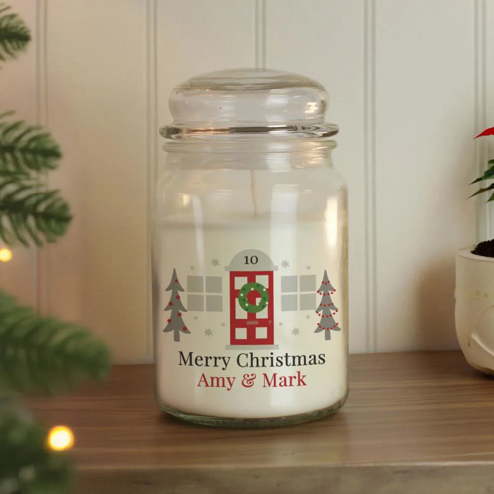Personalised Home For Christmas Large Jar Candle Extra Image 1