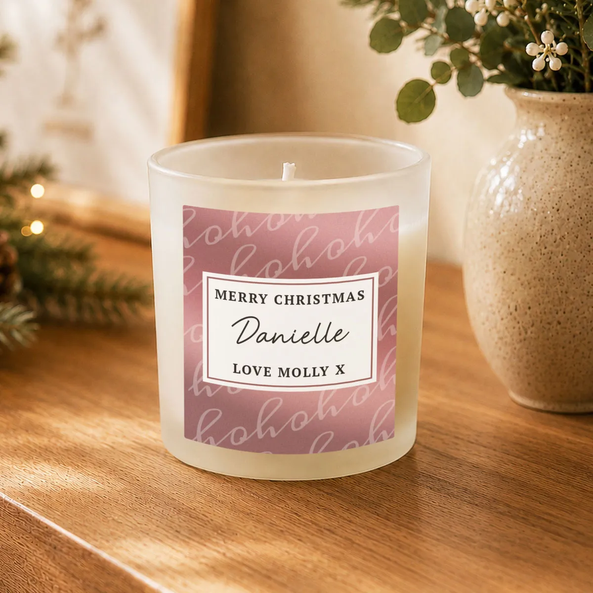 Personalised Ho Ho Ho Frosted Jar Candle Extra Image 1