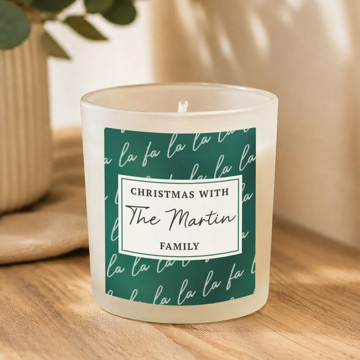 Personalised Fa La La Frosted Jar Candle Extra Image 3