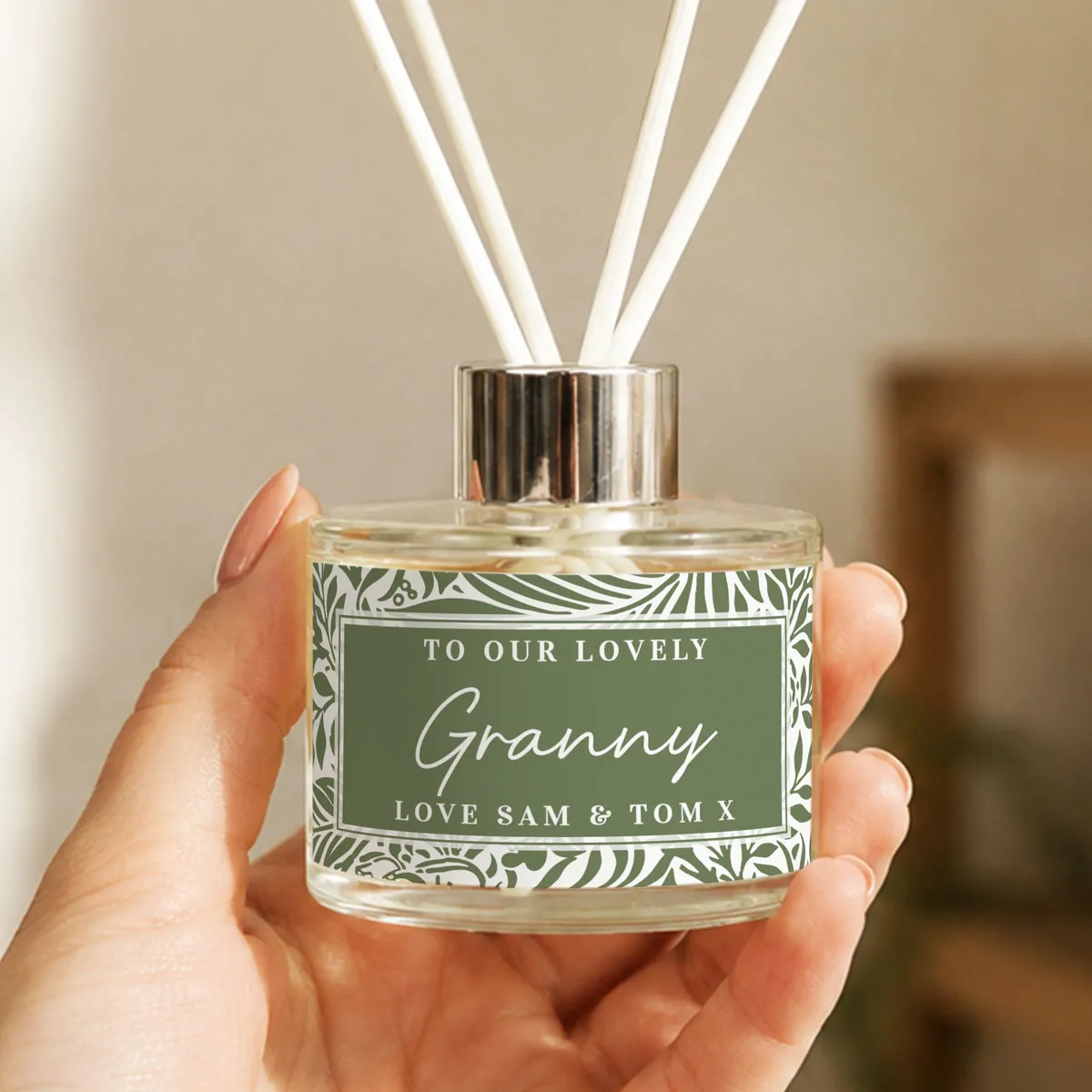 Personalised Green Botanical Reed Diffuser Extra Image 1