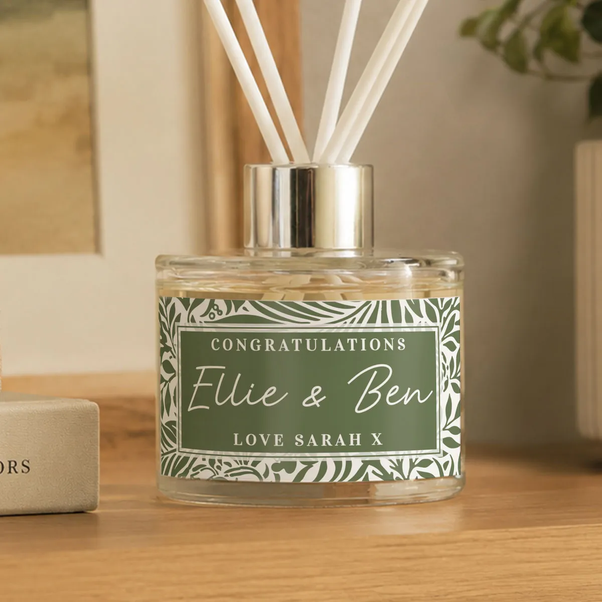 Personalised Green Botanical Reed Diffuser Extra Image 2