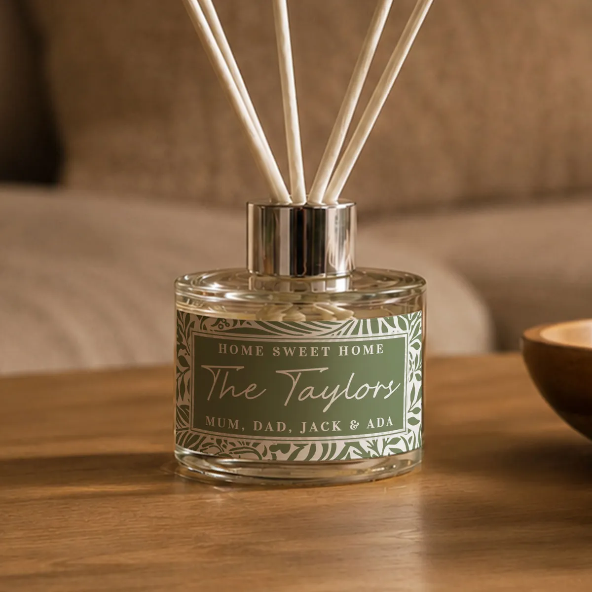 Personalised Green Botanical Reed Diffuser Extra Image 3