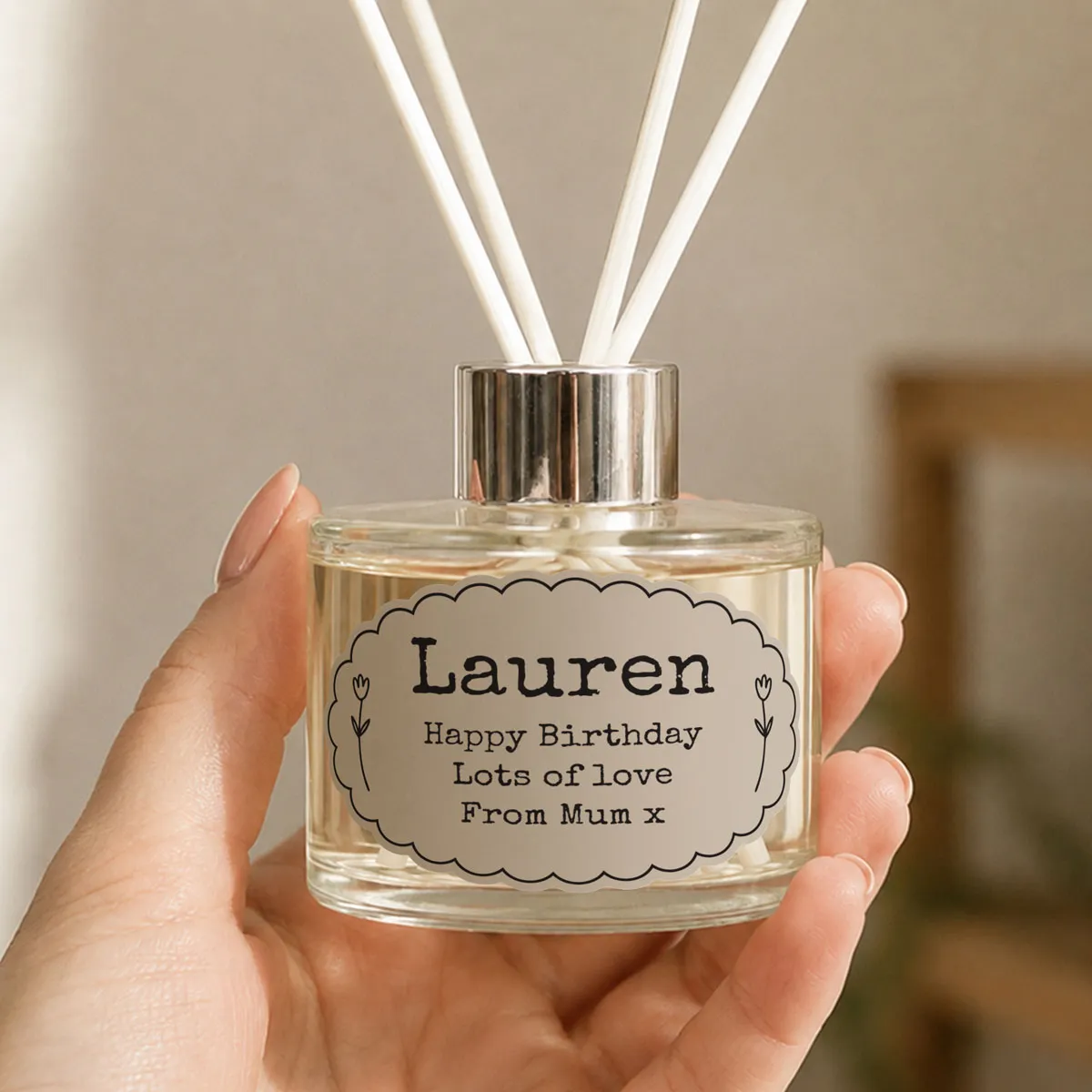 Personalised Oval Scallop Reed Diffuser Extra Image 1