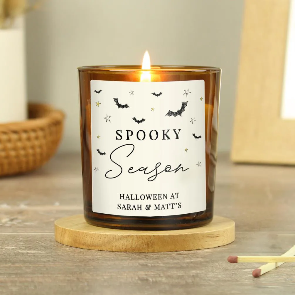 Personalised Spooky Amber Glass Candle Extra Image 1