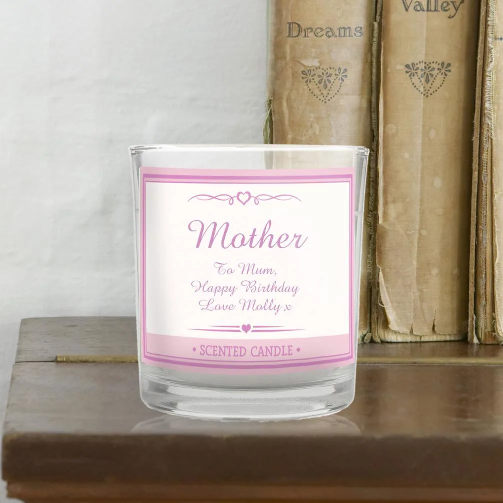 Personalised Pink Elegant Scented Jar Candle Extra Image 1