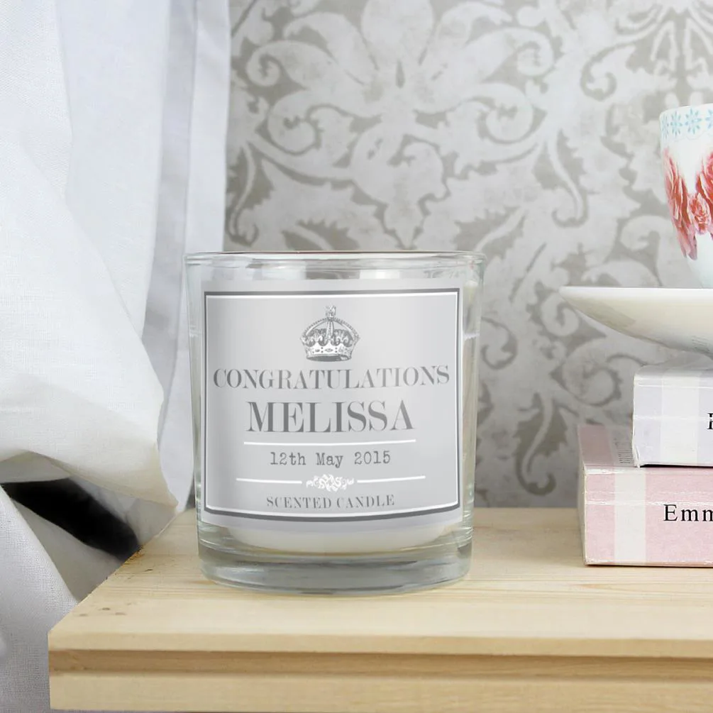 Personalised Royal Crown Scented Jar Candle Extra Image 3