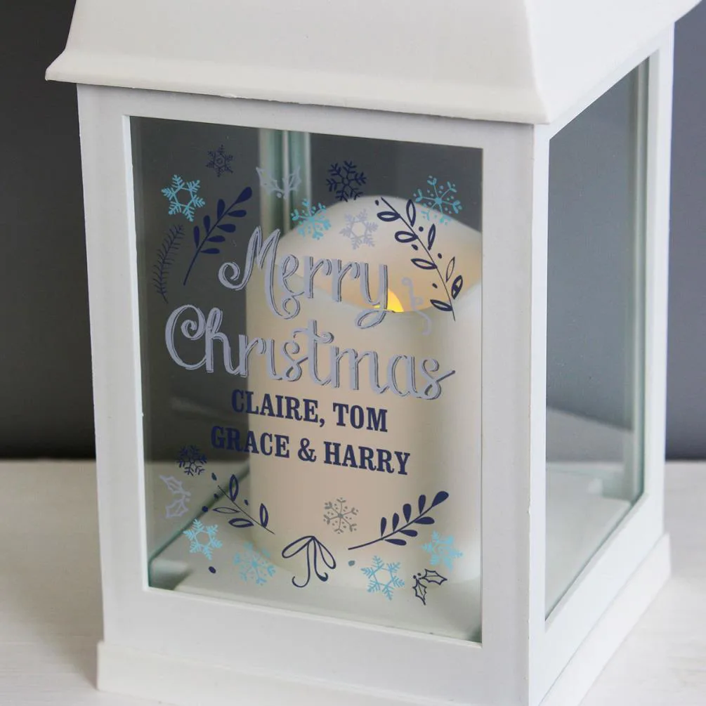 Personalised Christmas Frost White Lantern Extra Image 1