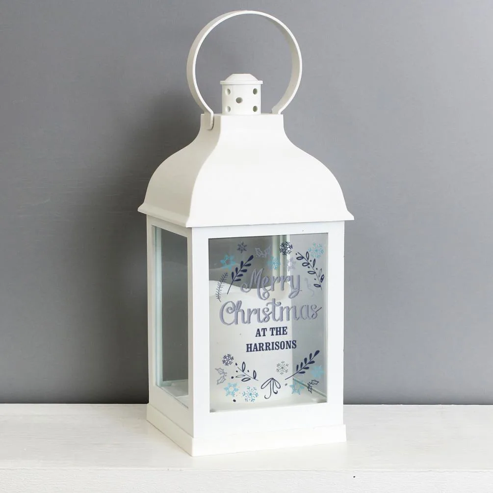 Personalised Christmas Frost White Lantern Extra Image 2