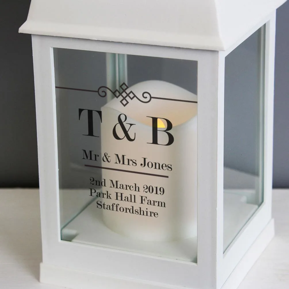 Personalised Elegant Diamond White Lantern Extra Image 2