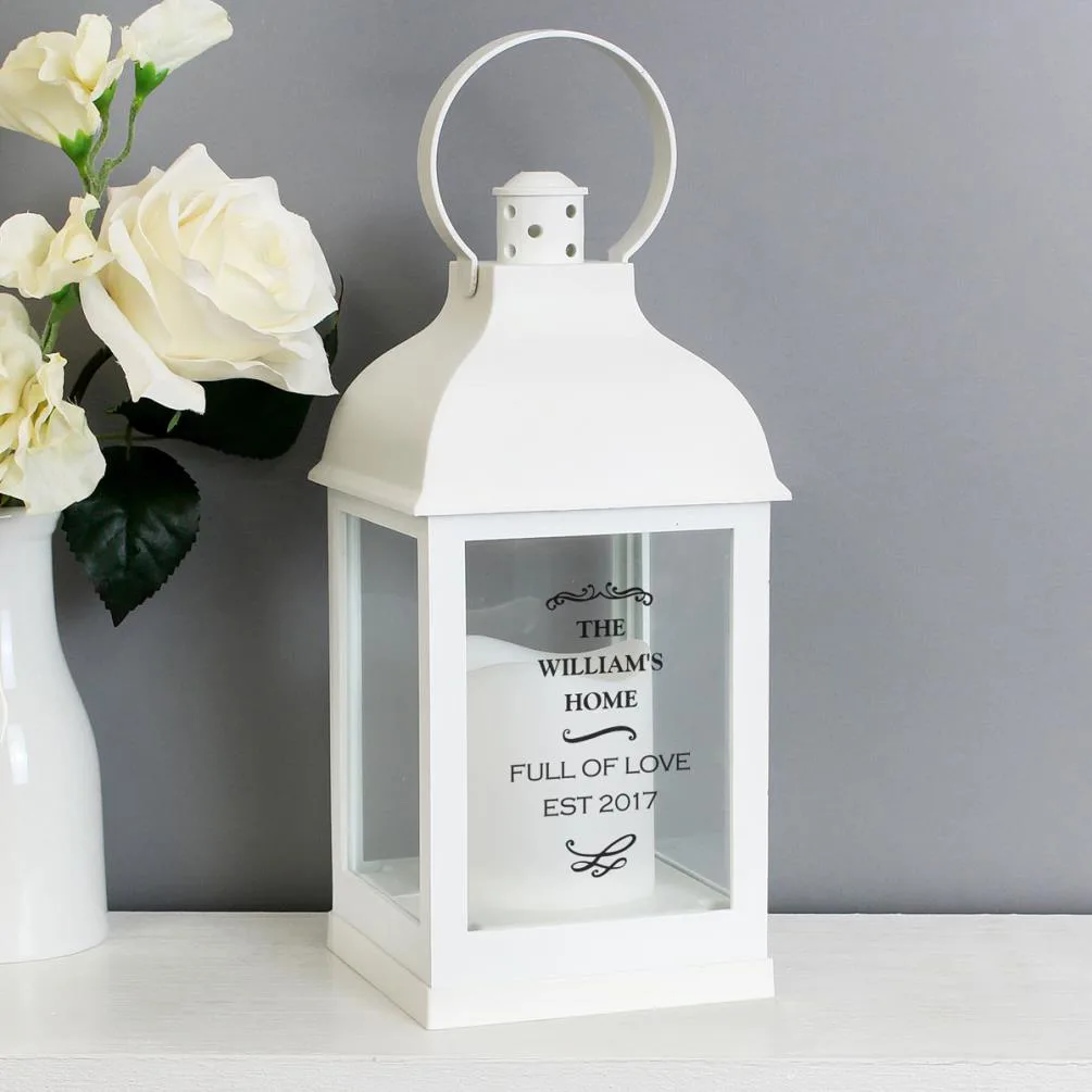 Personalised Antique Scroll White Lantern Extra Image 2