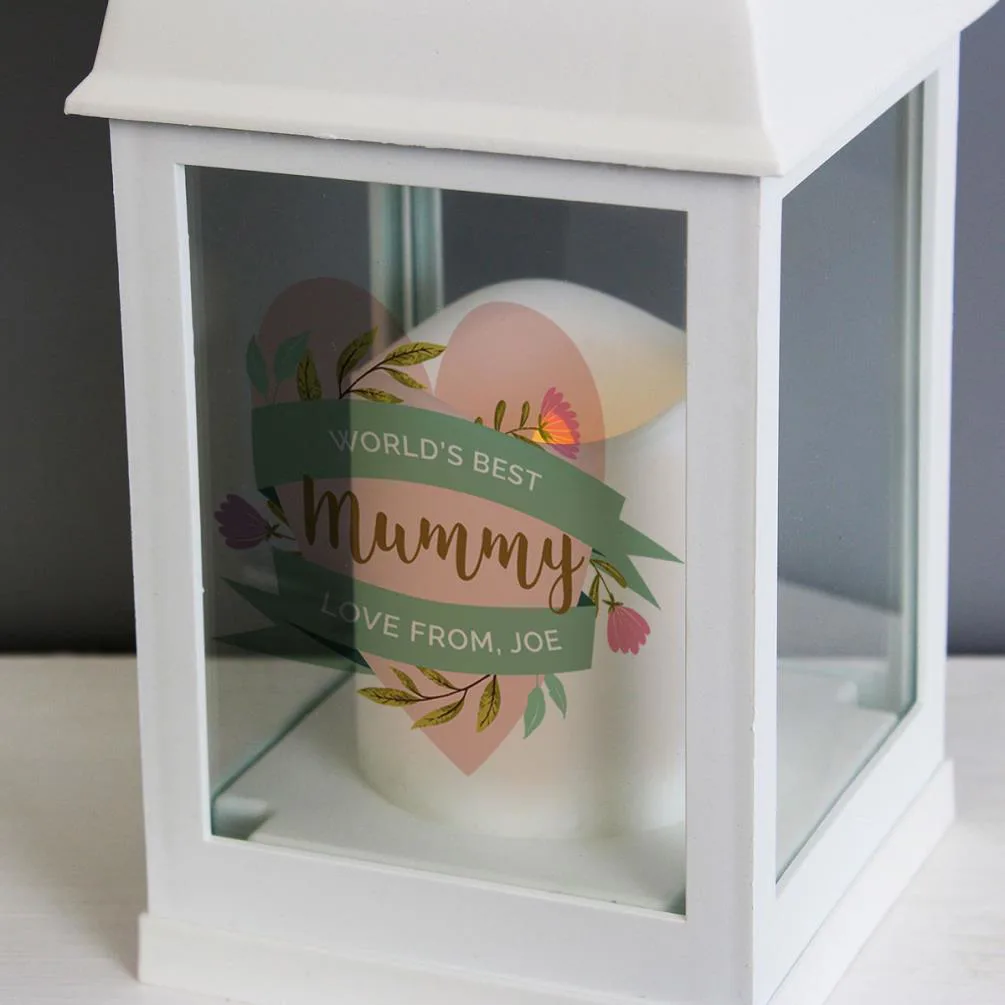 Personalised Floral White Lantern Extra Image 1