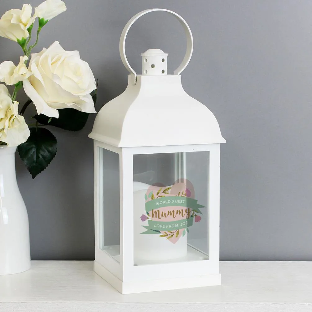 Personalised Floral White Lantern Extra Image 2