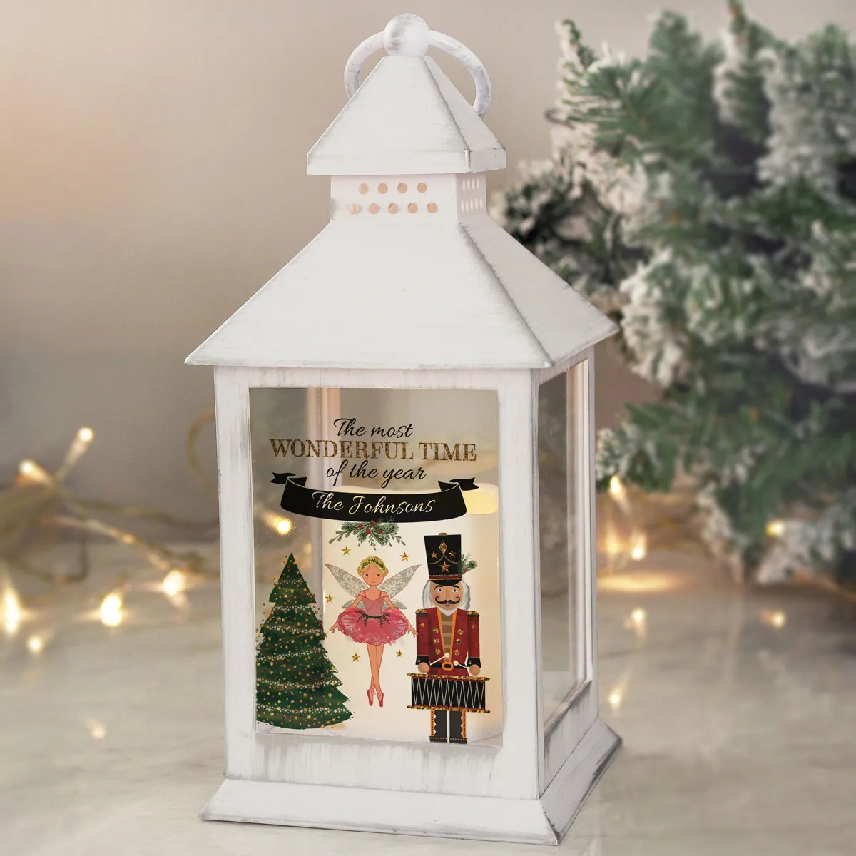 Personalised Nutcracker LED White Lantern Extra Image 1